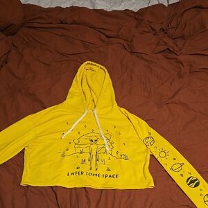 French Pastry Yellow Crop Top Hoodie